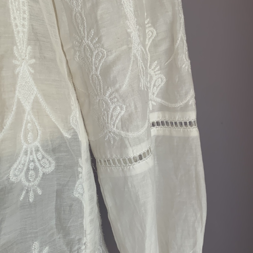 White House Black Market boho long sleeve embroidered lace tunic Size XS - Picture 8 of 15